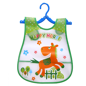 Слинявчик фартух з ковшем для їжі на липучці Конячка (02138)