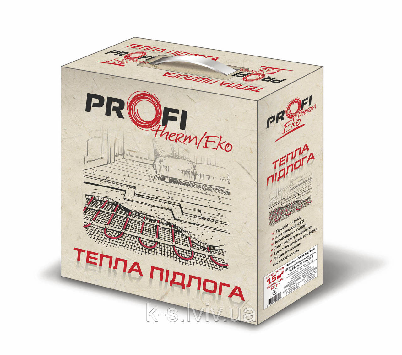 Двожильний нагрівальний кабель  PROFI THERM Eko Flex 770 Вт (площа обігріву, 4,1-5,4 м²)