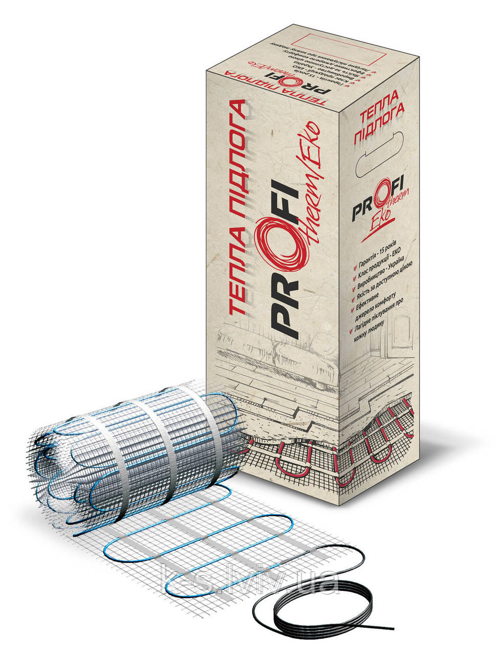 Двожильний нагрівальний мат PROFI THERM Eko mat 1650 Вт 11,0 м2