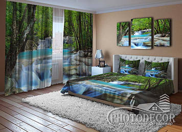 Фото Комплект "Водоспад" Штори (2,50*2,60), Покривало (2,10*1,70). Читаємо опис!