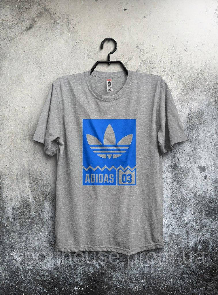 Футболка Адідас чоловіча бавовняна, спортивна літня футболка Adidas, Турецький бавовна, S