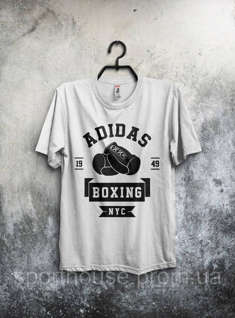 Футболка Адідас чоловіча бавовняна, спортивна літня футболка Adidas, Турецький бавовна, S