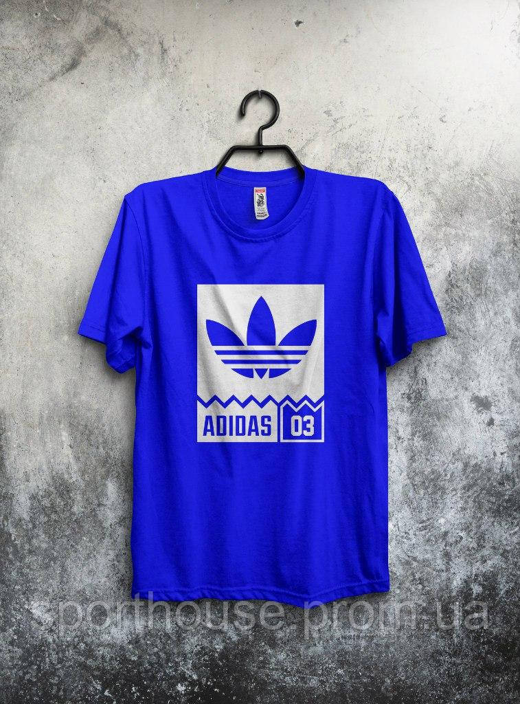 Футболка Адідас чоловіча бавовняна, спортивна літня футболка Adidas, Турецький бавовна, S