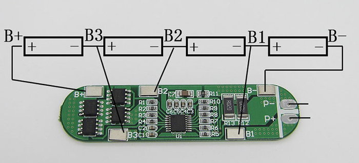 BMS Контроллер (плата защиты) 4S Li-Ion 18650 16.8V 10A (HX-4S-A01)  (ID#370431997), цена: 105 ₴, купить на Prom.ua