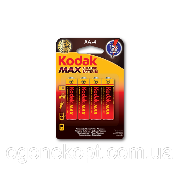 Батарейки Kodak — Max АА LR6 1.5V 4/80/400 шт.