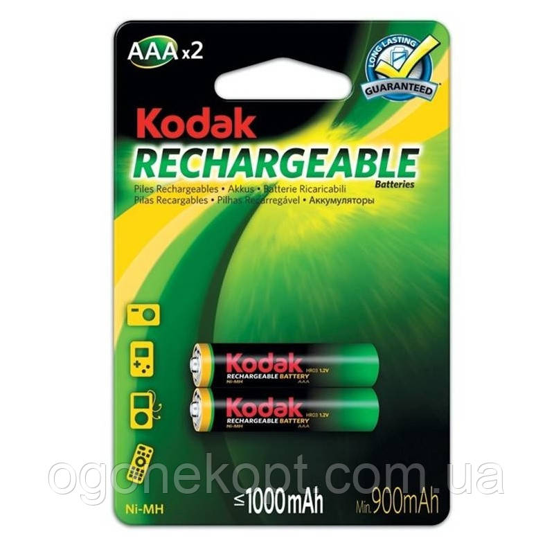 Акумулятори Kodak — Rechargeable Battery AAA HR03 Ni-MH 1000mAh 1.2V 2/20/200шт