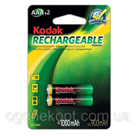 Акумулятори Kodak — Rechargeable Battery AAA HR03 Ni-MH 1000mAh 1.2V 2/20/200шт, фото 2