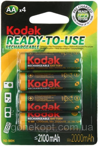Акумулятори Kodak — Rechargeable Battery АА HR6 Ni-MH 2100mAh 1.2V 4/20/200шт, фото 1