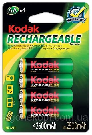 Акумулятори Kodak — Rechargeable Battery АА HR6 Ni-MH 2600mAh 1.2V 4/20/200шт, фото 1