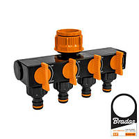 Розподільник із 4 запірними кранами Bradas 1" (внутрішня різь) ECO-PWB3033
