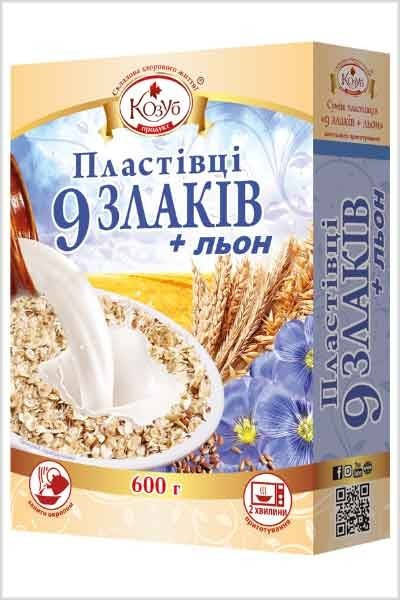 

Смесь хлопьев мгновенного приготовления 9 злаков+лен Козуб 600г