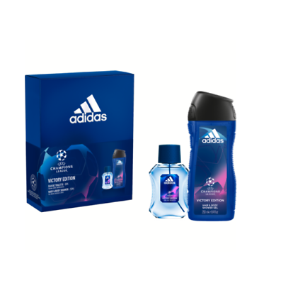 

Набор подарочный мужской Adidas Champions League Victory Edition (Туалетная вода 100мл +Гель для душа 250мл)