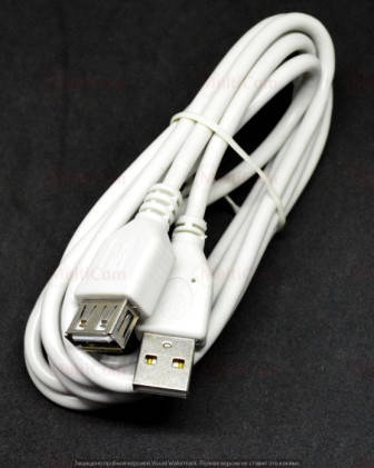 

05-08-016. Шнур USB штекер A - гнездо А, version 2.0, серый, 1,8м