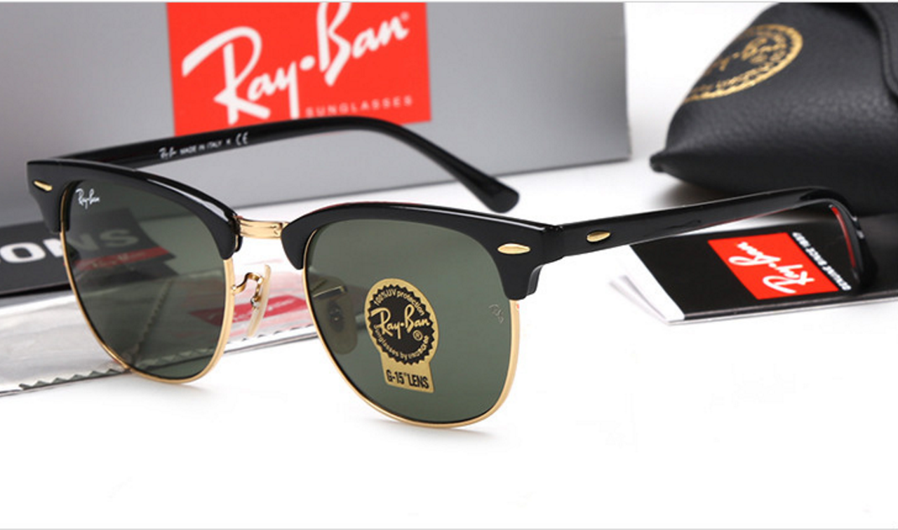 

Женские солнцезащитные очки в стиле RAY BAN 3016 clubmaster black LUX, Черный