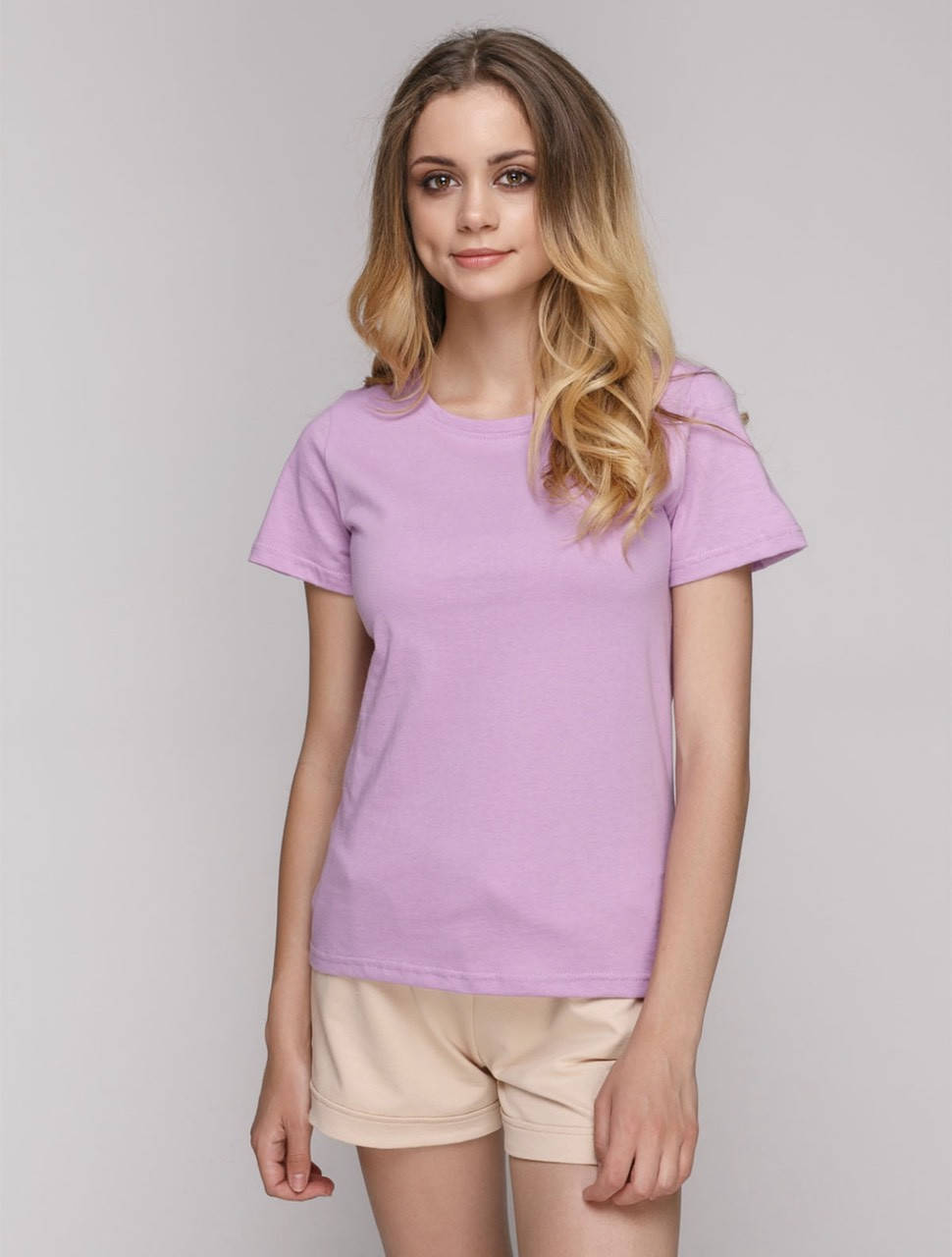 

Футболка женская сиреневая модная молодежная, Сиреневый