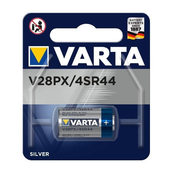 

Батарейка VARTA Silver Oxide 6V V28PX / 4SR44 / (6477 101401)