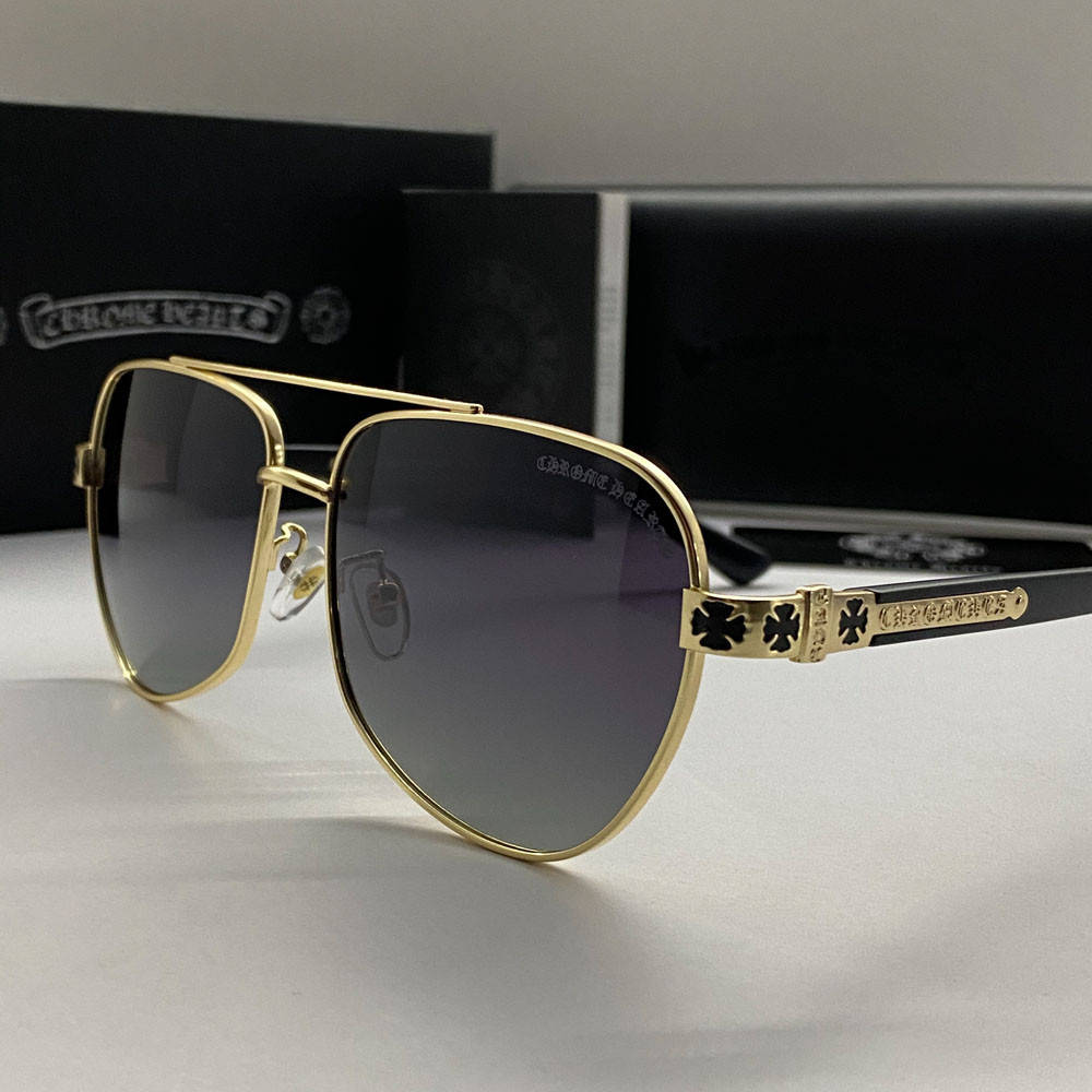 

Мужские солнцезащитные очки Chrome Hearts 5078 gold, Золотистый