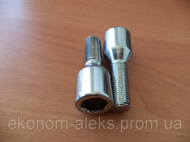 

Болт M12X1,50X28 Хром Конус, Dголовы=20мм, внутр. шестигранник 12мм