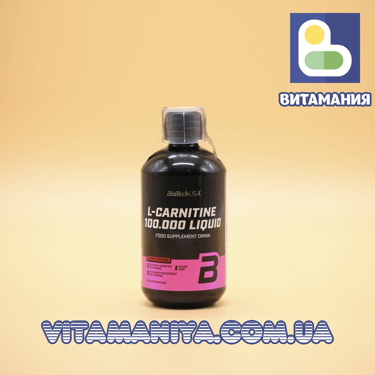 

Л-карнитин, L-Carnitine 100.000 Liquid, Biotech, 500 мл, Вишня