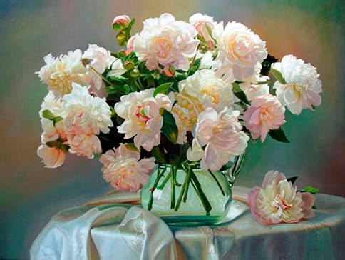 

Набор для росписи картина по номерам на холсте Пионы на столе (LC40014)