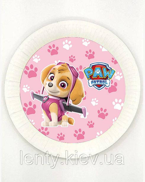 

Тарелки "Щенячий патруль" Розовый 18см (Поштучно) бумажные малотиражные тарелочки