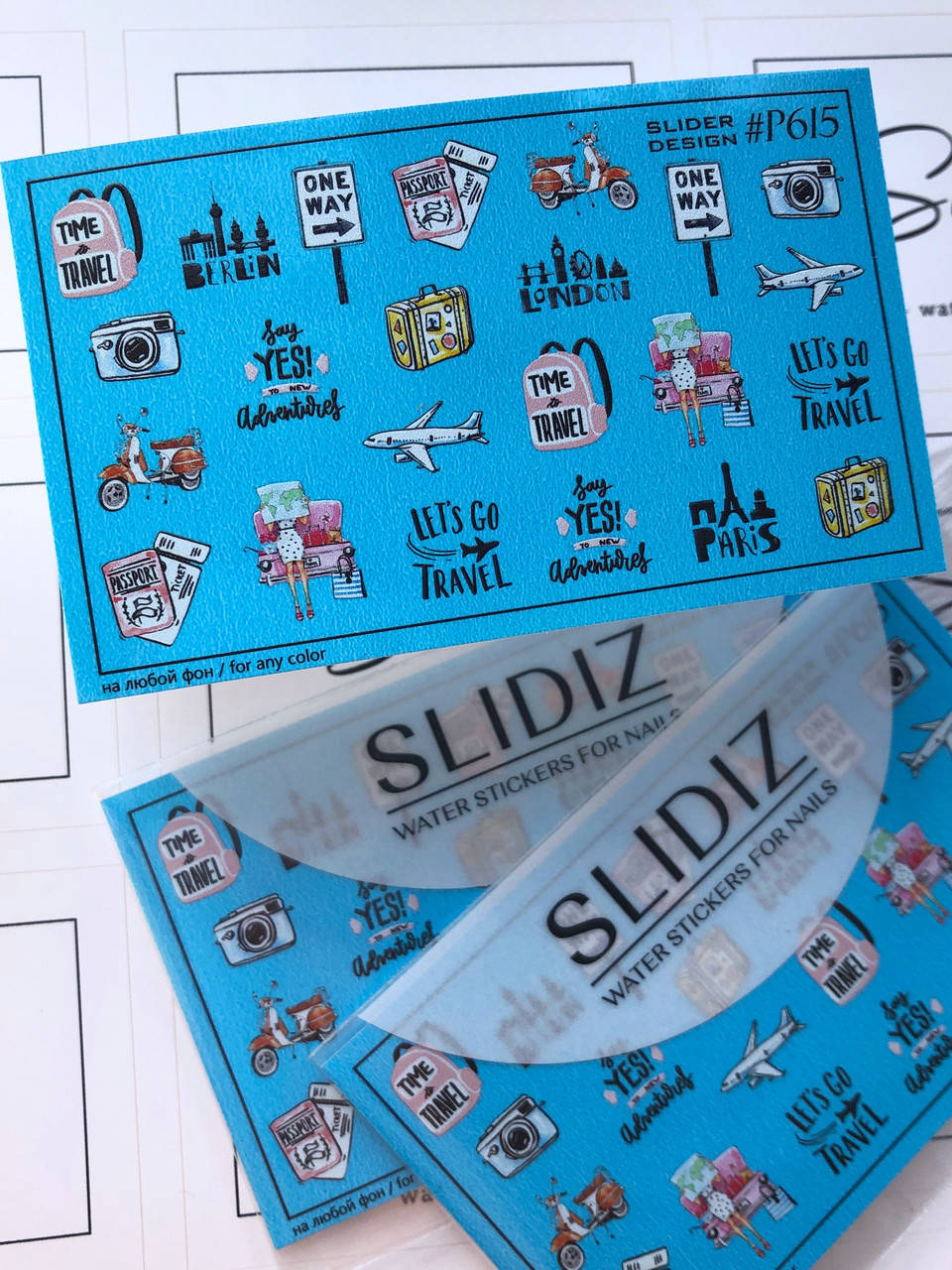 

Слайдер-дизайн SLIDIZ водная наклейка для ногтей на любой фон, путешествия
