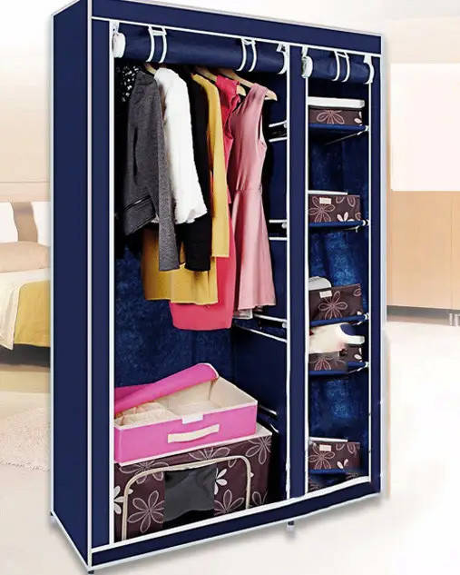 

Разборной шкаф для одежды на 5 полок цвет синий