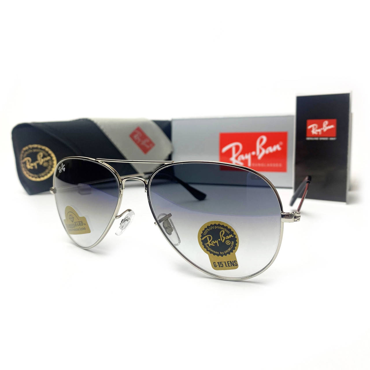 

Солнцезащитные Очки R-B Aviator 3025 Капли Серебро Оправа Градиент