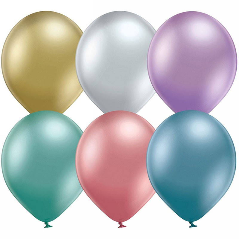 

Латексные шарики 12" хром Glossy В105 ассорти 25шт/уп BelBal, Разные цвета