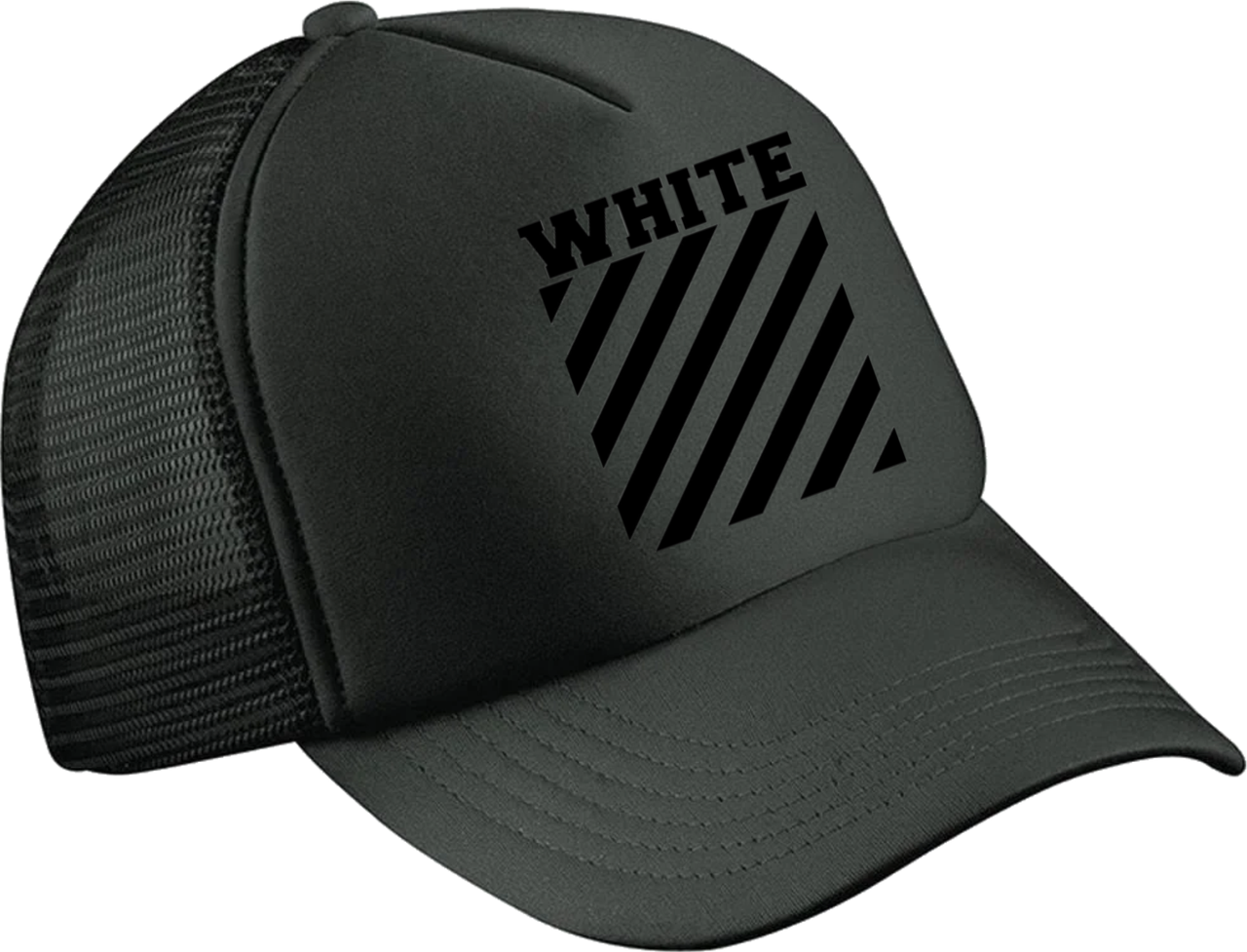 

Кепка Тракер OFF-WHITE черный значек Черная, Серый