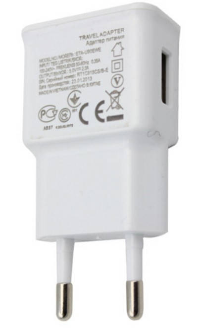 

Адаптер USB 500 mA на 220В белый (маркировка 2 А)