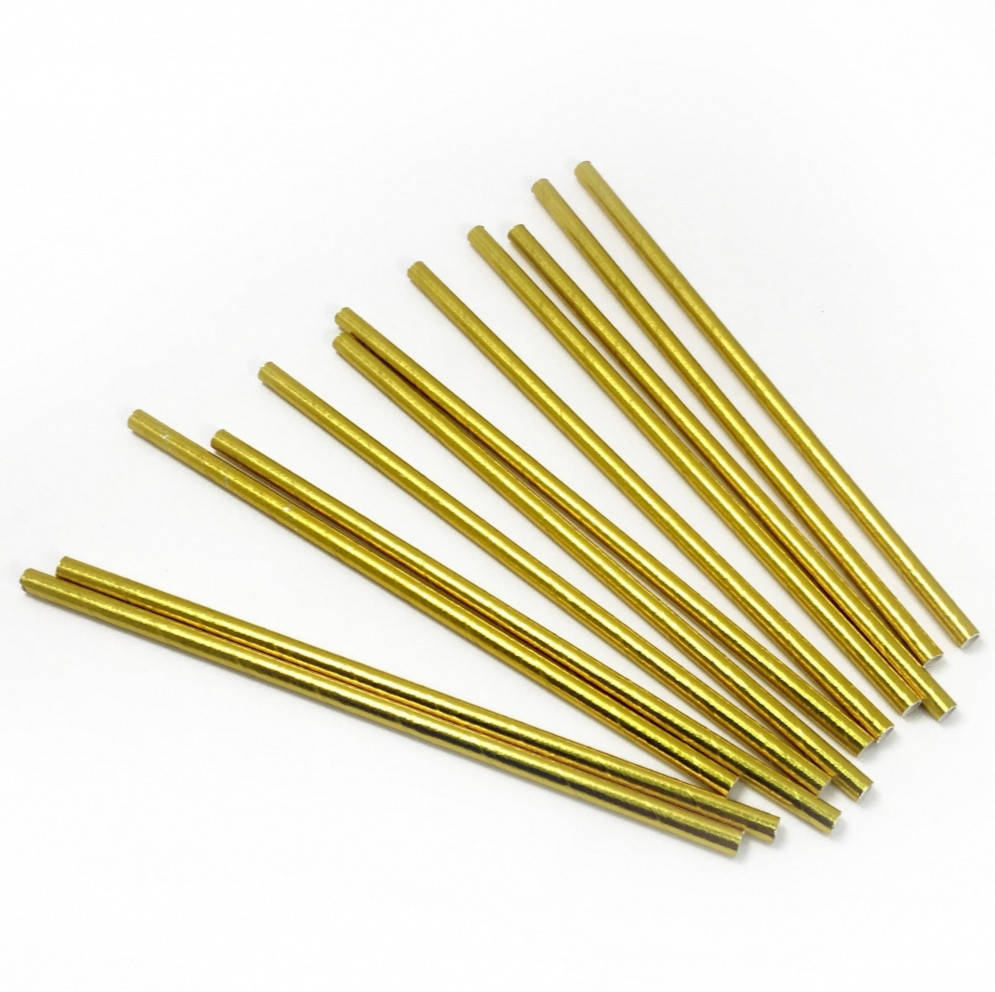 

Трубочки для коктейлей бумажные (уп.25шт.) золото