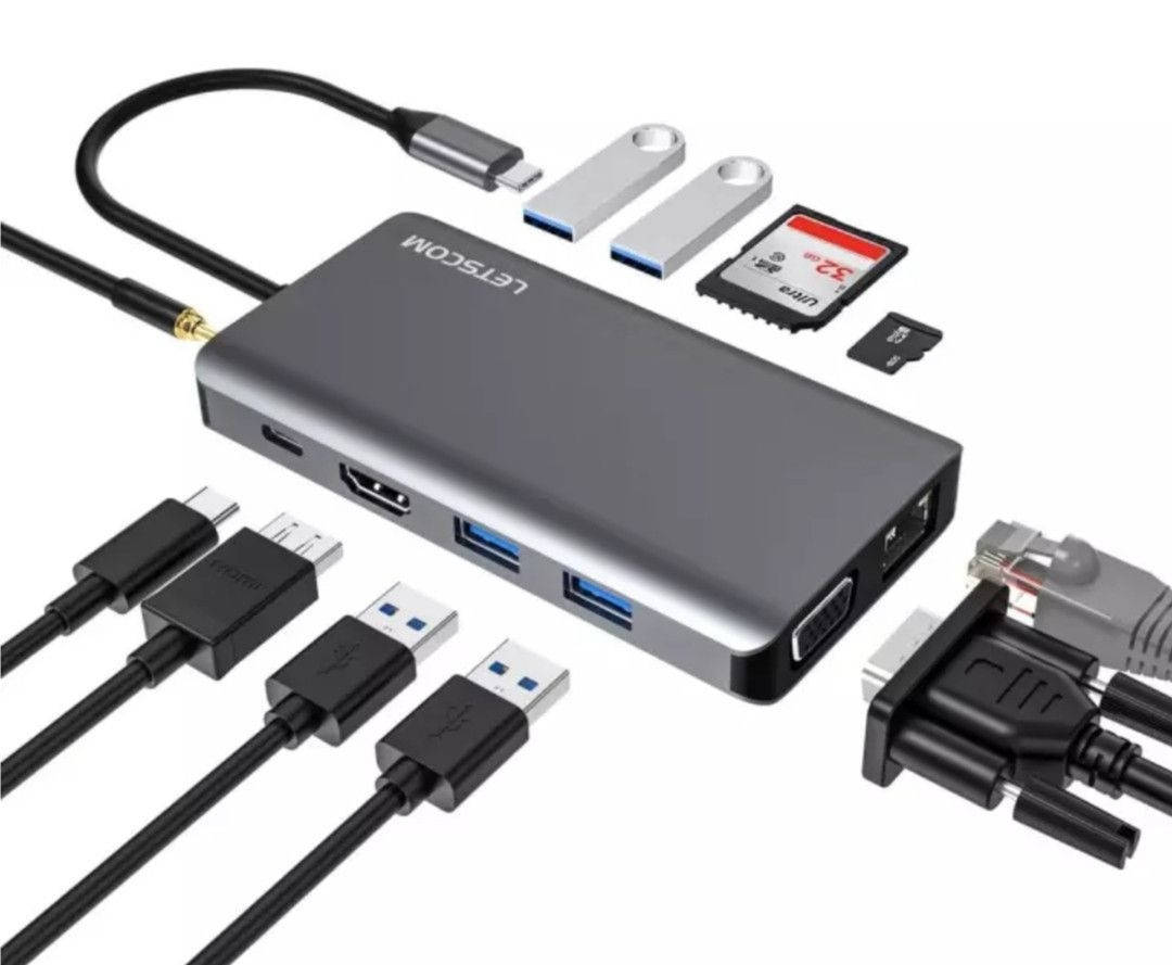 

Концентратор LETSCOM USB C, адаптер 11 в 1 USB C