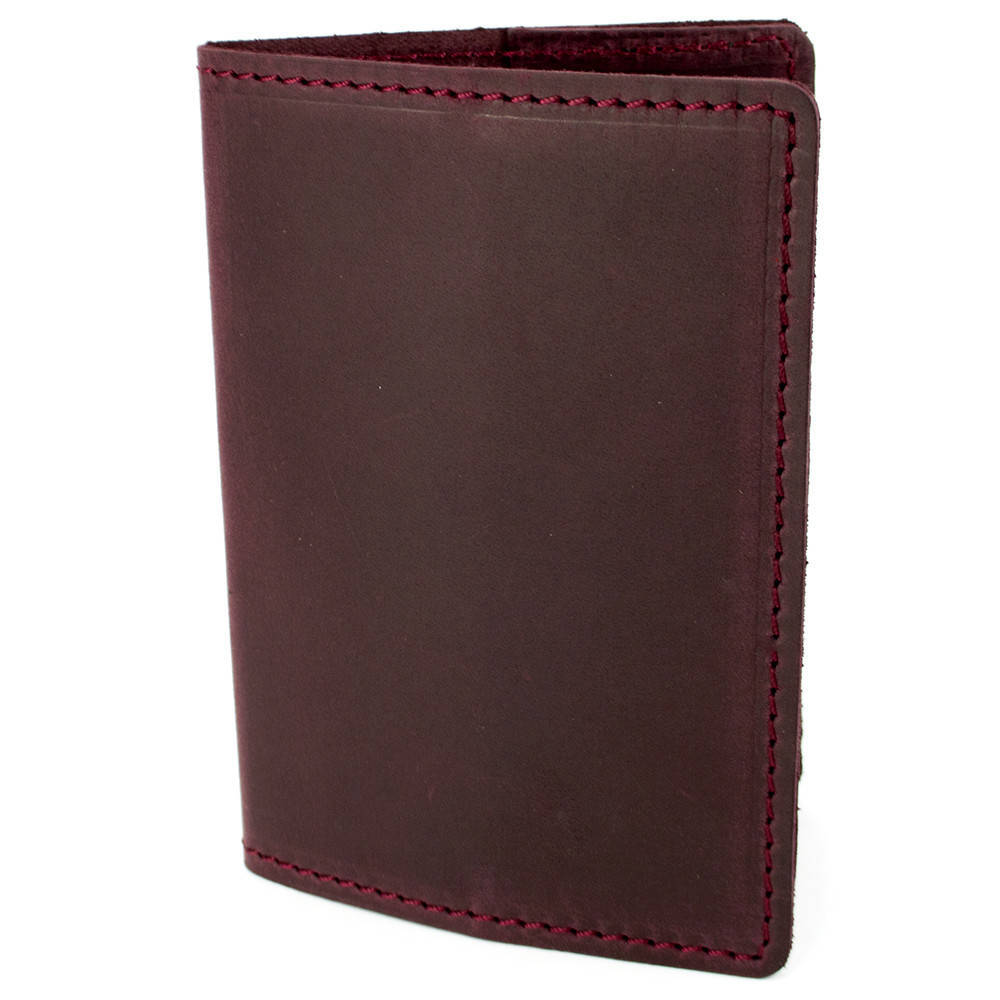 

Обложка на паспорт кожаная HandyCover HC0073 бордовая, Бордовый