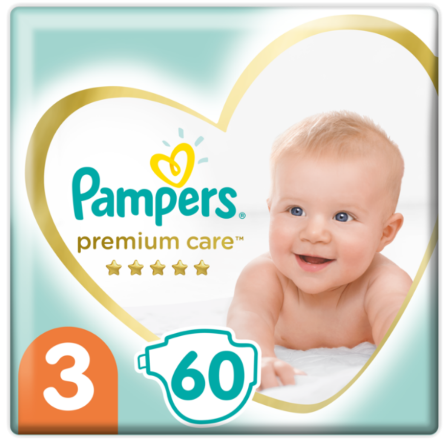 

Подгузники Pampers Premium Care Размер 3 (Midi) 6-10 кг, 60 шт