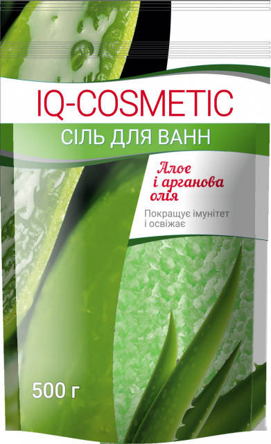

Соль морская IQ-cosmetic для ванн алоэ и аргановое масло 500 гр