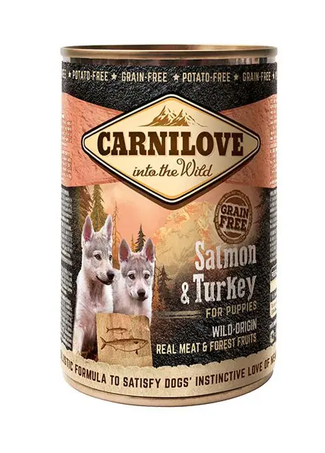 

Конверва для щенков Carnilove 400г (лосось и индейка)