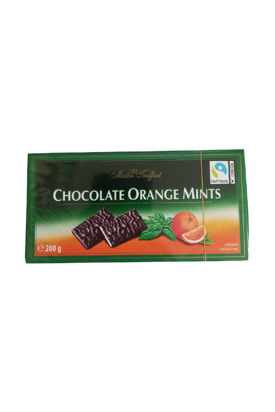 

Шоколадные конфеты с мятной и апельсиновой начинкой Maitre Truffout Orange Mints 200 г