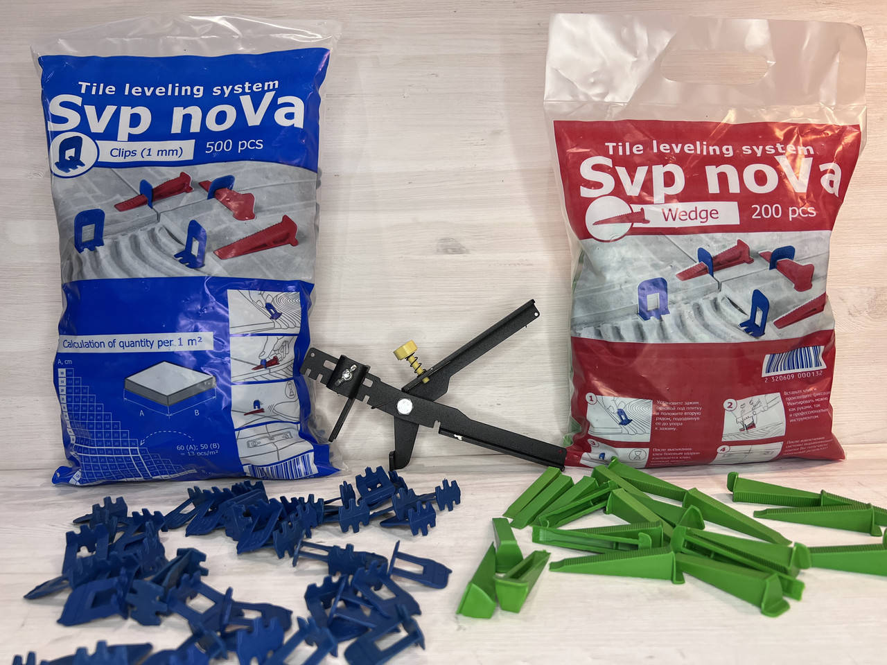 

Комплект свп "SVP-noVa" 500 Зажим 1мм + 200 Клин + Инструмент металлический