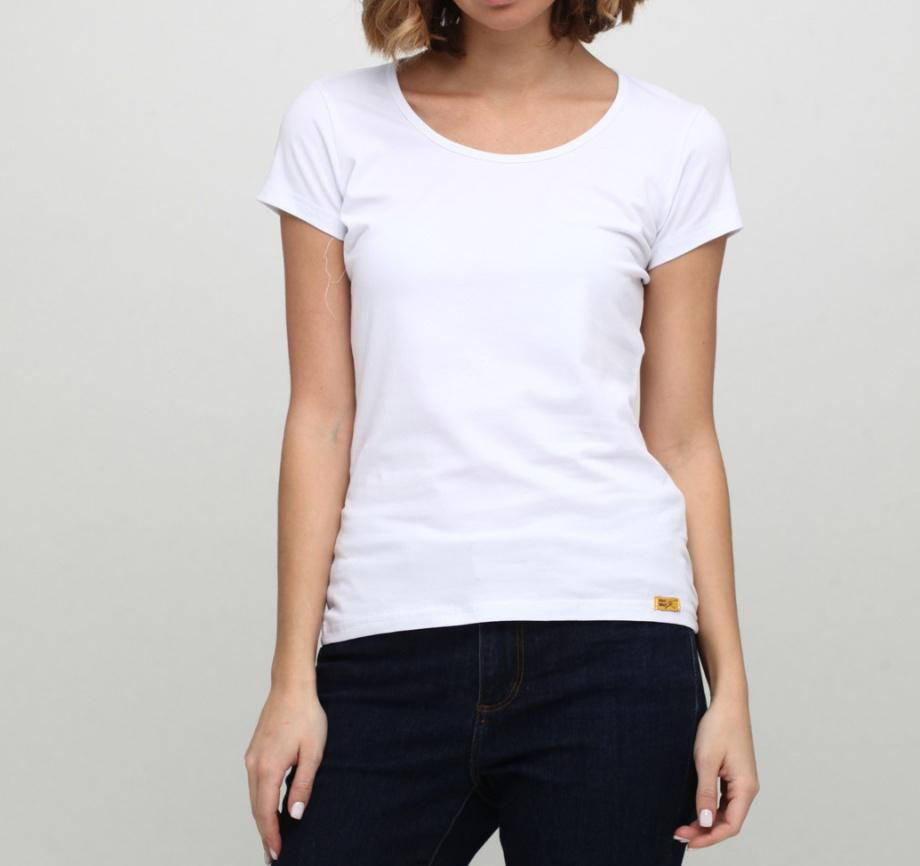 

Классическая женская футболка однотонная 9100 Белый M