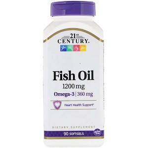 

Витамины омега 3 21st Century Fish Oil 1200 mg (90 капсул.)