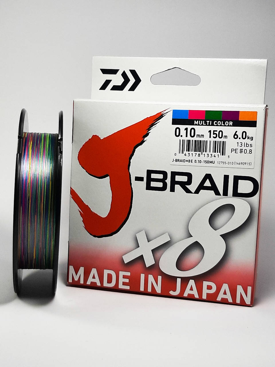 

Шнур Daiwa J-Braid x8 0.10mm. 150m. Multi Color, Разные цвета