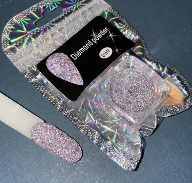 

Светоотражающая втирка блеск №8 Diamond Powder для дизайна ногтей, Серебристый