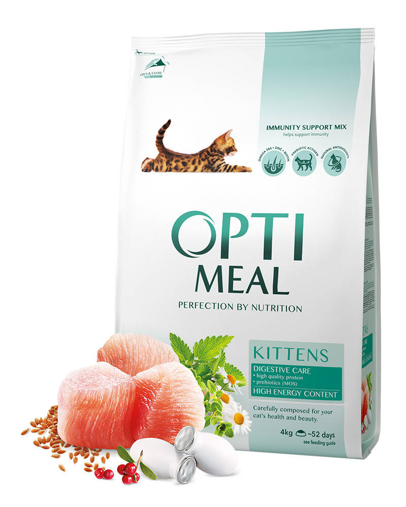 

Сухой корм Optimeal с курицей, для котят, 4кг