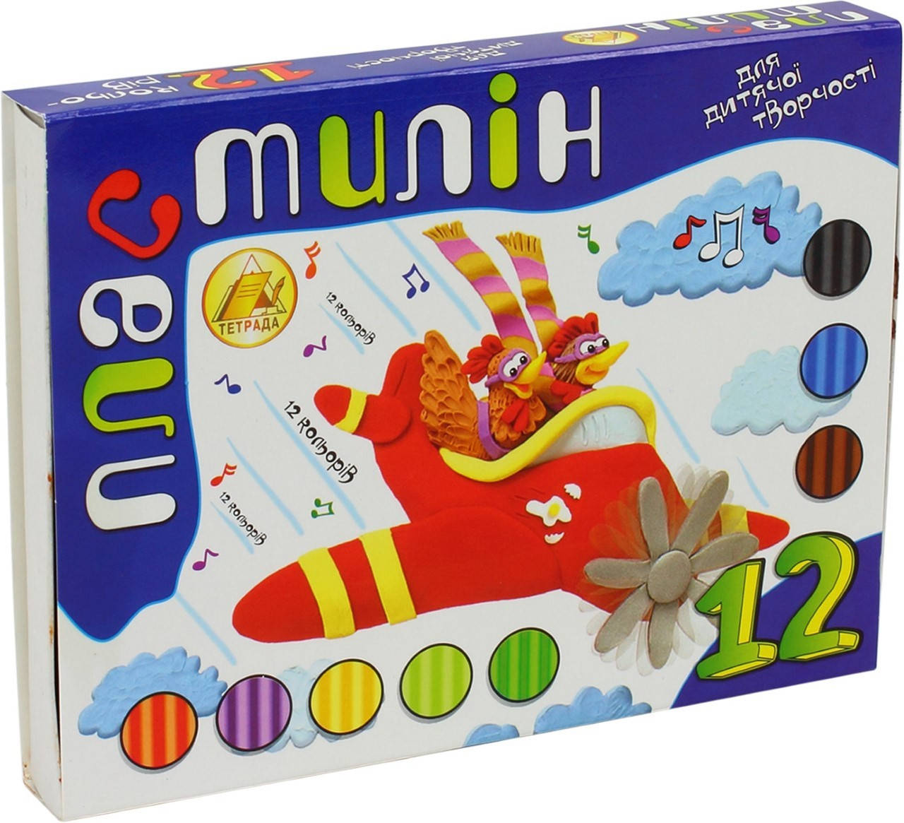 

Пластилін 12 кольор. 300гр/Тетрада/(48)