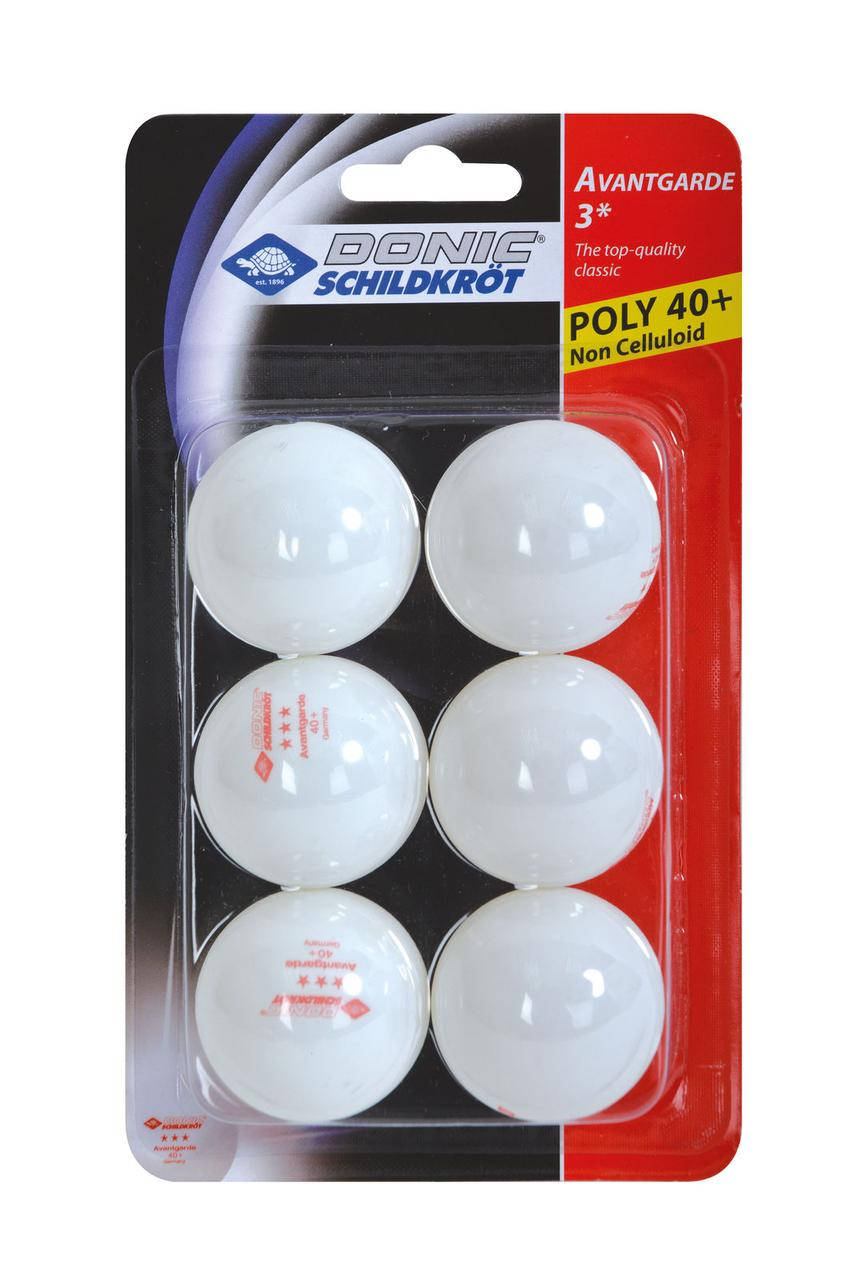 

Мячи для настольного тенниса Donic Avantgarde 3* 40+ Plastic (6 шт.) (608530) White