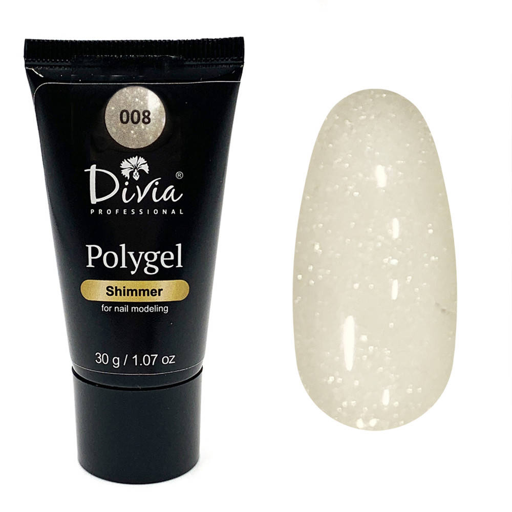 

Divia Гель акриловый для наращивания ногтей с шиммером Polygel Shimmer Di907 №008, 30 мл