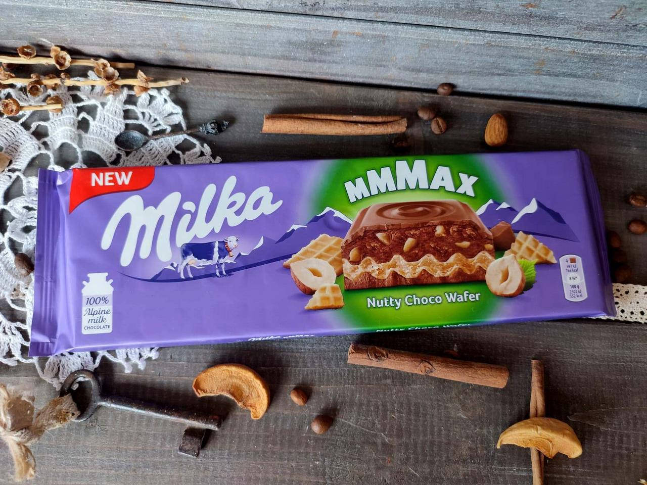 

Молочный шоколад Milka nutty choco wafer 300 гр