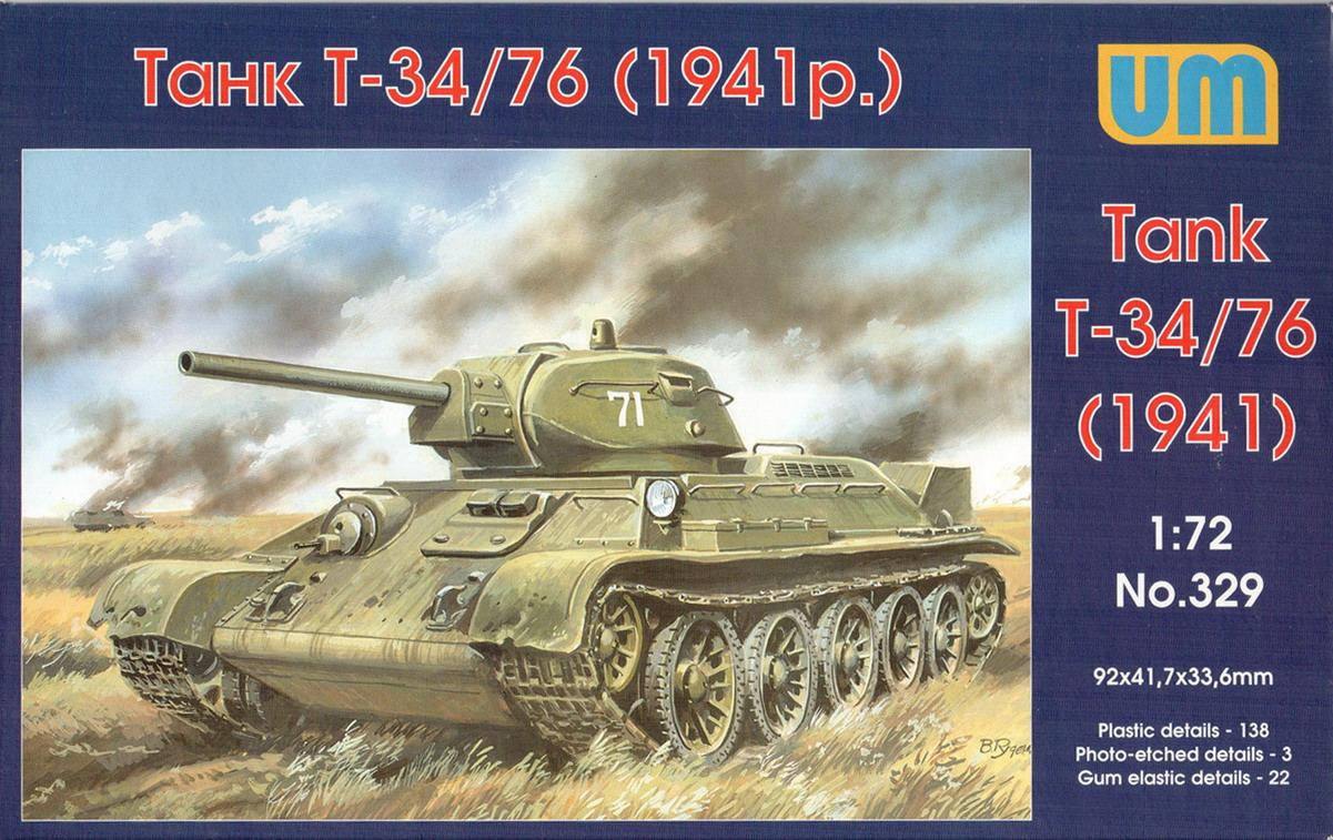 

Пластикова модель 1/72 UM 329 радянський танк Т34/76 1941 р. виробу