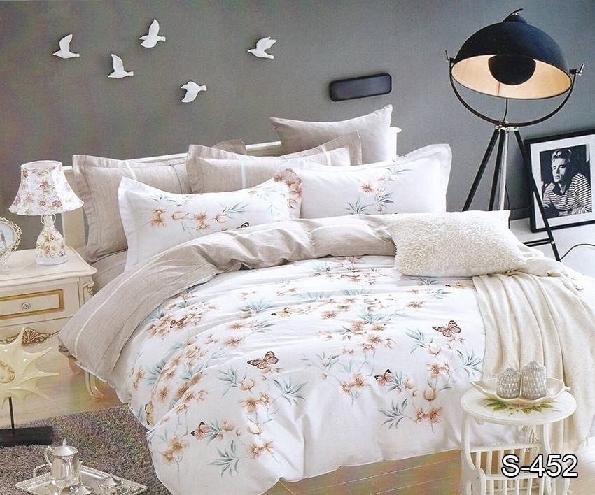 

Постельное бельё полуторный комплект Сатин с компаньоном S452, Разные цвета